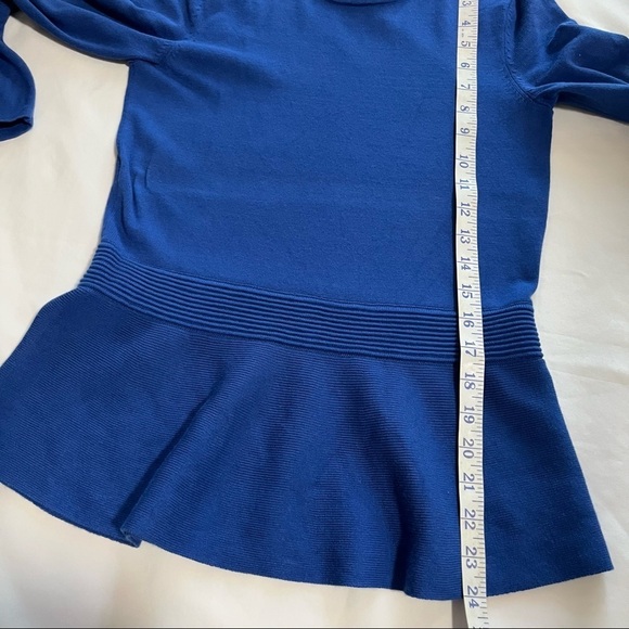 Talbots SP Blouse Long Sleeve Blue Women Flowy Hem - Picture 13 of 16